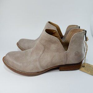 BORN Kerri Ankle Flat Bootie Boots Size 8 Grey Leather Western Comfort NEW